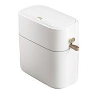Generico Bathroom Trash Can, Lidded Slim Dustbin, 8L Compact Design with Space-Saving Waste Bin for Indoor Home, Kitchen, Toilet, Dorm, Desk, RV, Laundry, 11.02x5.91x11.42 inches