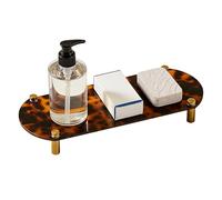 Generico Bathroom Tray, Acrylic Counter Organizer, 10x5 Inch Plate with Grip Feature, Polished Resin Sink Holder, Tortoiseshell Pattern with Chic Style, Vanity Riser for Home & Entryway