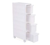 Generico Bathroom Trolley, Kitchen Shelf, Multi-Purpose Bathroom Shelf, White, 18 x 84.5 x 46 cm