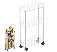 Generico Bathroom Utility Cart, Organizer with Wheels for Small Space, Multifunctional Tiered Rolling Utility for Bathroom, Living Room, and Kitchen Organization 1300g 1650g