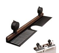 Generico Bathroom Wall Shelf Rack, Suction Cup Walnut Organizer, Tray with Soap Shampoo, and Small Essentials Holder, Convenient Storage Solution, Ideal in Home Kitchen Apartment Dorm Hotel Shower