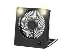 Generico Battery Operated Folding Quiet Cool Gadgets | Solar Powered Fan, Portable Solar Fan Camping Supplies With LED Lights For Home, Tent, Outdoor Camping, Power Outage, Travel