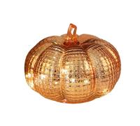 Generico Battery-Operated Glass Pumpkin Lights - Indoor Lantern with Timer, Fall Pumpkin LED Decor | Rustic Centerpiece for Home, Kitchen, Wedding, Thanksgiving, Halloween