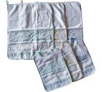 Generico Bavaglie con Elastico Set 6 Pezzi Unisex Variante Tartaruga con Inserto in Tela Aida per Personalizzazione Nome 100% Cotone