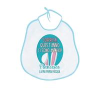Generico Bavaglino bavetta bimbo La mia Prima Pasqua personalizzato con il nome! Sorpresa, quest'anno ci sono anch'io!