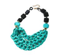 Generico Bavaglino in Resina a Strati - Choker Verde, Ciondolo Multistrato Boho per Donna(KN294-2)