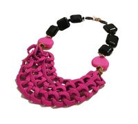 Generico Bavaglino in Resina a Strati - Choker Verde, Ciondolo Multistrato Boho per Donna(KN294-4)