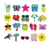 Generico Beach Bag charmms Set Of 20 - Summer Surf PVC Handbag Accessories | Detachable Decorative Pendants For Girls & Women, Vacation Purse Decor