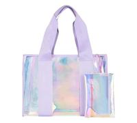 Generico Beach Bag Women, PVC Tote Waterproof, Travel Handbag for Shopping And Pool, Large Capacity Shoulder Purse, Outdoor Organizer Picnic Gym Work Concert Trip Swim Carrier, 6.89x11.81 in
