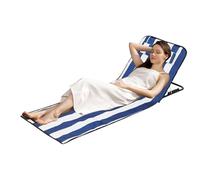 Generico Beach Lounge Chair, Portable Folding Sunbathing Mat, Adjustable Headrest Backrest, Lightweight Recliner Bed, Durable Relaxation Seat, 62.9x20.4x14.9in, Camping, Seaside, Backyard