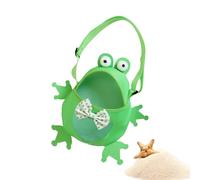Generico Beach Mesh Bag, Frog Mesh Tote, Adjustable Frog-Shaped Carry Bag, 9.84x7.87 inches, for Collecting Seashells, Perfect for Kids, Boys, Girls, Outdoor Travel, Beach Vacation Fun
