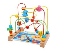 Generico Bead Maze Cube - Sensory Learning Toy for | Wooden Track Game with Color Beads, Colorful Loop, Development Activity Center for Motor Practice Creative Exploration Play