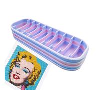 Generico Bead Organizer Box - 10 Compartment 3D Printed Container Rhinestone Paint Brush Holder Jewelry Storage Tray Diamond Art Craft Organizer | Portable Box For Adults, Artist, Bedroom Living