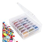 Generico Bead Storage Box Organizer - Jewelry Making Case | Clear with Adjustable Compartments, Lock Lid, Stackable Design for Craft Supplies Rhinestones Charms Sequins Storage