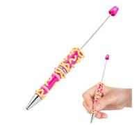 Generico Beadable Pens, Bullet Shaped Ballpoint, 5.71x0.63 Inches, Refillable Ink Cartridge, Customisable Barrel, Beaded Stationery Pen for Crafting Journaling Teaching School Workplace Gift