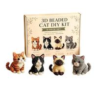 Generico Beaded Animal DIY Kit- Complete Crafting Components Cute 3D Cat Beginner-Friendly, Funny Animal Beadwork Kit | For Party Favors Desk Decorations Office Home Art Class Holiday DIY Craft