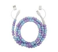 Generico Beaded Charging Cords, Biographyn 4-in-1 Beaded Charging Cord Fast Charging Cable Multi Charging Cable for Multi-Device Use, for All Device USB C & Type C (Blue)