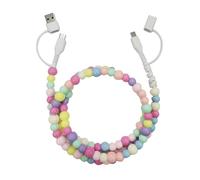Generico Beaded Charging Cords, Biographyn 4-in-1 Beaded Charging Cord Fast Charging Cable Multi Charging Cable for Multi-Device Use, for All Device USB C & Type C (Multicolor)