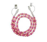 Generico Beaded Charging Cords, Biographyn 4-in-1 Beaded Charging Cord Fast Charging Cable Multi Charging Cable for Multi-Device Use, for All Device USB C & Type C (Red)