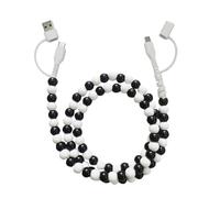 Generico Beaded Charging Cords, Biographyn 4-in-1 Beaded Charging Cord Fast Charging Cable Multi Charging Cable for Multi-Device Use, for All Device USB C & Type C (Black)