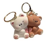 Generico Bear Couples Keychain, Cartoon Magnetic Pendant Set, 1.57x1.97x0.79 Inches 2pcs Cute Matching Keychains, Couple Presents charm, Bag Accessories for Lovers, Friends, Valentine, anniversaries