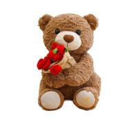 Generico Bear Plush | Hold Flower Soft Throw Pillow - Cuddly Bear Stuffed Animals Toys - for Girlfriend Girls Women Kids Birthday Christmas Party Couch Living Room Car