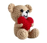 Generico Bear - Supporto emotivo bambola peluche, Purtrona Peluga | Peluche per bambole a maglia all'uncinetto d0ll | Animale di peluchee tascabile con fatti a mano per il cuore perr
