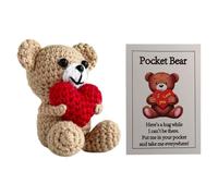 Generico Bear - Supporto emotivo bambola peluche, Purtrona Peluga | Peluche per bambole a maglia all'uncinetto d0ll | Animale di peluchee tascabile con fatti a mano per il cuore perr