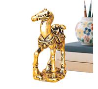 Generico Bedroom Ornaments - Brass Horse Figurine zodiaac Decor, Wealth And Success Animal Sculptures, God Of Wealth Figurine Decorations For Home, Office, Shelf Desk, Tabletop, Table Decor