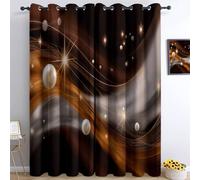 Generico Bedroom Tende oscuranti 117L x 183A cm 2 Pannelli, Arte Digitale Linee Vorticose Diamanti Occhielli Termoisolanti Marrone Tende Anti-sbiadimento in Poliestere per la Camera dei Bambini