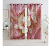 Generico Bedroom Tende oscuranti 91.5L x 214A cm 2 Pannelli, Arte Digitale Seta Fiore Di Magnolia Occhielli Termoisolanti Rosa Tende Anti-sbiadimento in Poliestere per la Camera dei Bambini