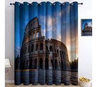 Generico Bedroom Tende oscuranti 91.5L x 214A cm 2 Pannelli, Fotografico Colosseo A Roma Italia Occhielli Termoisolanti Blu Tende Anti-sbiadimento in Poliestere per la Camera dei Bambini