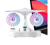 Generico Bedside Fan - 3-Speed Misting Double Cooling | Battery Operated Small Portable Desk Fan - Home Bedroom Living Room Apartment School Dorm Summer Travel Camping