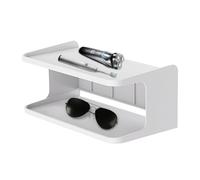 Generico Bedside Shelf Organizer, ABS Double Layer Wall Mount Rack, Compact Nightstand Alternative for Bedroom or Dorm, Space-Saving Storage for Phones Remotes Glasses Headphones and Small Essentials