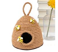 Generico Bee Hive Decor - Cute Rope Ornament, Honey Bee Stuff for Decorating, Tiered Tray Piece, Farmhouse Style Kit with Handwoven Base, Rustic Decoration Tool for Home Kitchen and Bedroom Display