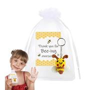 Generico Bee Keychains, Thank You Card Crochet Keychains, Decorative Festive Keyrings, Cute Handcrafted Design for Employee Nurses Colleagues, Appreciation Supplies, Multicolor