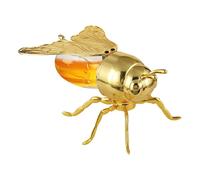 Generico Bee Shaped Honey Container - With Spoon Transparent Kitchen Gadgets | Decorative Honey Jar | For Breakfast Kitchen Food Prep Baking Cake Holiday Birthday Party Flour Salt Sugar Loose Tea