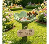 Generico Bee Watering Station for Garden,Handmade Ceramic Mini Pollinator Watering Station,Butterfly Drinking Cup Bees Bath Bowl Gardens Stakes,for Patio, Lawn, Yard, Outdoor Decor