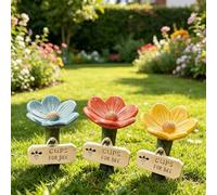 Generico Bee Watering Station for Garden,Handmade Ceramic Mini Pollinator Watering Station,Butterfly Drinking Cup Bees Bath Bowl Gardens Stakes,for Patio, Lawn, Yard, Outdoor Decor
