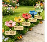 Generico Bee Watering Station for Garden,Handmade Ceramic Mini Pollinator Watering Station,Butterfly Drinking Cup Bees Bath Bowl Gardens Stakes,for Patio, Lawn, Yard, Outdoor Decor