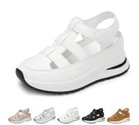Generico Beelovy Orthopedic Sandals for Women-Soft Adjustable Plus Size Hollow-Out Casual Sandals - Hook & Loop, Comfort Fit (Whie,38)