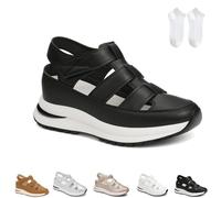 Generico Beelovy Orthopedic Sandals for Women, Women’s Soft Adjustable Sandals-Hook & Loop, Adjustable for Wide & Narrow Feet (black,42)