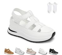Generico Beelovy Orthopedic Sandals for Women, Women’s Soft Adjustable Sandals-Hook & Loop, Adjustable for Wide & Narrow Feet (white,38)