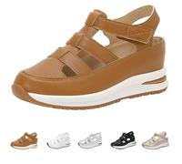 Generico Beelovy Orthopedic Sandals For Women, Women’s Soft Adjustable Sandals-Hook & Loop, Comfort Fit for Wide & Narrow Feet (Brown,39)