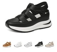 Generico Beelovy Orthopedic Sandals For Women, Women’s Soft Adjustable Sandals-Hook & Loop, Comfort Fit for Wide & Narrow Feet (Black,43)