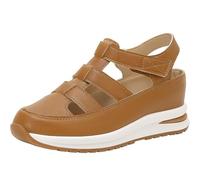 Generico Beelovy Orthopedic Sandals for Women, Women’s Soft Adjustable Sandals, Hook & Loop, Comfort Fit for Wide & Narrow Feet (Light Brown,36)