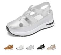 Generico Beelovy Orthopedic Sandals For Women, Women’s Soft Adjustable Sandals-Hook & Loop, Comfort Fit for Wide & Narrow Feet (Silver,35)