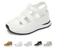 Generico Beelovy Orthopedic Sandals For Women, Women’s Soft Adjustable Sandals-Hook & Loop, Comfort Fit for Wide & Narrow Feet (White,37)