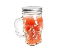Generico Beer Mug 500ml Clear Halloween Skull Water Drinking Cups with Lid