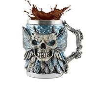 Generico Beer Mugs For Men - Skull Stainless Steel Insert Resin Beer Coffee Mug | Reusable Drinkware Water Container 17 Oz For Daily Studio Restaurants Road Trip Friends Birthday Thanksgiving